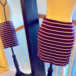 Banana Republic | maroon & white striped mini skirt